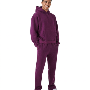 Vêtements tendance pour hommes Mode d'hiver Pulls à capuche Pantalons de survêtement Motif uni Coupe ample Survêtements pour adultes Garçons - Product Image 1