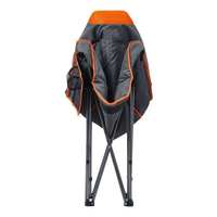 Fauteuil rond surdimensionné rembourré avec repose-pieds amovible, structure métallique portable pour extérieur, avec porte-gobelet et pochette de rangement