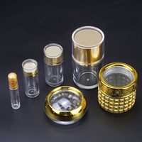 Bouteille en verre pour emballage alimentaire de 50ml/100ml, 10 pièces, bouteille d'emballage originale, couleur dorée, style dubaï
