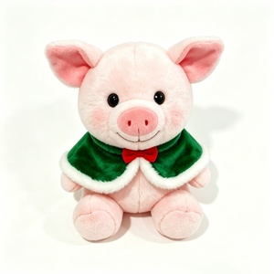 Peluche cochon personnalisée, animal en peluche cochon, adorable cochon rose en peluche, poupée cochon assise en peluche - Product Image 1