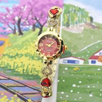Penjualan laris jam tangan gelang kuarsa mewah ringan Dial sederhana mode Set perhiasan hati satu wanita Aloi
