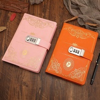 Journal secret vintage à couverture rigide personnalisée avec serrure à code A5 Journal de prière secret Couverture en cuir PU Journal à serrure avec serrure en métal