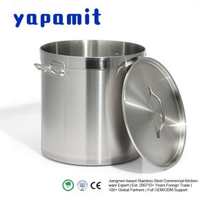 ISO 9001 인증 스테인리스 스틸 수프 & 스톡 냄비 이중 손잡이 다층 클래드 바닥 상업용 레스토랑 주방용 헤비듀티 - Product Image 1