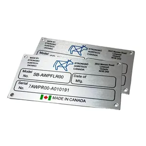 Custom Anodized Aluminum Equipment Nameplate Sub-Surface Metalphoto Printing