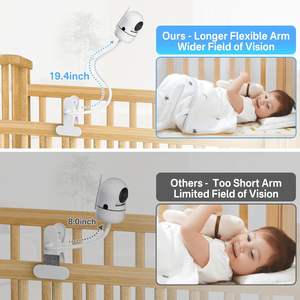 Support universel portable réglable à 360° pour moniteur bébé, fixation pour berceau avec support flexible de 19,4 pouces pour VTech Nanit Pro, Eufy <span class=keywords><strong>Owlet</strong></span> et VAVA - Product Image 5