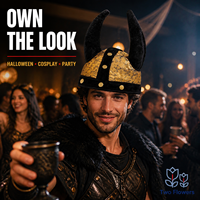 Chapeau de cosplay d'Halloween pour adulte avec cornes de vache - Casquette de buffle festive et coiffe de Viking en peluche, portable et durable pour l'extérieur