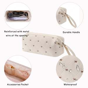 Grande Trousse de Voyage Matelassée Imperméable pour Outils Coiffure avec Motif Nœud – Étui de Rangement Organisé pour Accessoires de Coiffure - Product Image 3