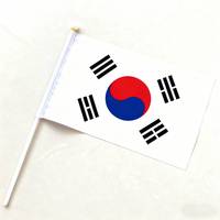 Drapeaux nationaux personnalisés avec mât en plastique - Polyester durable, imperméable, portable pour événements et utilisation promotionnelle