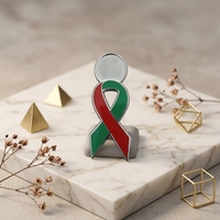Épinglette de sensibilisation au sommeil sain avec ruban rouge et vert, espoir pour tous