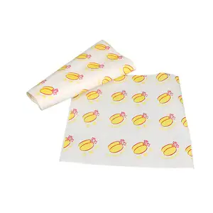 Logo personalizzato carta da imballaggio oleata per uso alimentare sandwich hamburger deli fogli di carta patinata a cera produttori
