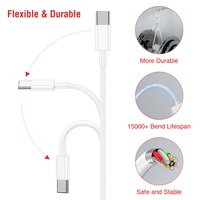 Kabel Transfer Data USB C TPE 60W 3A Tahan Lama 1M Pengisian Cepat Ponsel Tipe C untuk Kabel Pengisian Cepat Ponsel