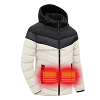 AQTQ Batterie Veste Chauffante pour Hommes Femmes Personnalisé Hiver Épais Doudoune Avec Capuche Chauffante Ski Neige Veste Hommes Imperméable