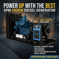 Groupe électrogène diesel mobile de secours SPM THLM480 200-1200 kW triphasé refroidi par eau, démarrage électrique 24 V CC, châssis ouvert, silencieux