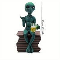 Statue d'alien amusante en résine, ornement de jardin, décoration extérieure, décoration de bureau, cadeau artistique, décoration intérieure, Chine, non-CNC