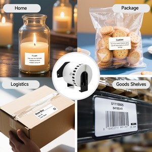 Tương Thích 62Mm X 30.48M Giấy Cuộn Màu Đen Trên Trắng Truyền Nhiệt DK-22205 DK-2205 Nhãn Băng Băng Cho Anh Ql Máy In - Product Image 6