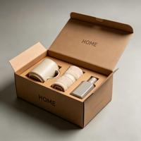 Boîte d'expédition personnalisée en kraft avec insert découpé pour coffret cadeau d'articles ménagers