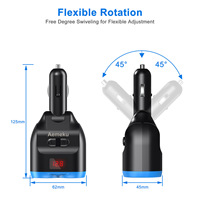 12V/24V 2 séparateur allume-cigare QC3.0 + 2.4A + PD3.0 USB C adaptateur de chargeur de voiture prise de courant multiple avec voltmètre LED pour voiture