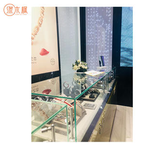 Vente en gros de kiosques à bijoux personnalisés pour centre commercial vitrine de bijoux <span class=keywords><strong>comptoir</strong></span> design montre en acier doré les plus achetés - Product Image 6