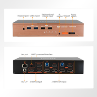 KVM 2x3 ODM HDMI+DP 8K 60HZ avec prise en charge EDID, réseau Gigabit, 3 moniteurs, 2 ordinateurs, interrupteur à bouton sur câble KVM pour montage vidéo