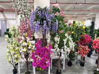 PZ-4-82-1/2 Plante artificielle en pot faite à la main, fleurs de cerisier en soie artificielle blanches et roses, pour la décoration de mariage et de la maison
