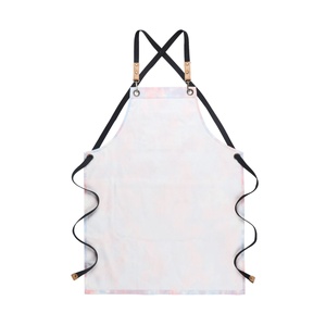 Tablier réutilisable imprimé tie-dye personnalisé en coton/polyester, sans manches, pour cuisine, design artistique fait main, plusieurs poches - Product Image 2