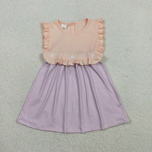 RTS Pink <b>Top</b> Purple Stripes Button Baby Girls Summer Dresses <b>Bubble</b> Romper Wholesale Sisters Clothing Boutique Factory Clothes - Product Image 6