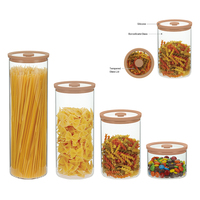 Nouveaux bocaux de conservation en verre borosilicate écologiques pour le garde-manger, avec couvercles, pour organiser les céréales et le café