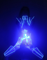 Costumes de scène pour femmes adultes, costumes de danse LED lumineux, tenues de spectacle de lumière froide, vêtements de performance commerciale, 100%