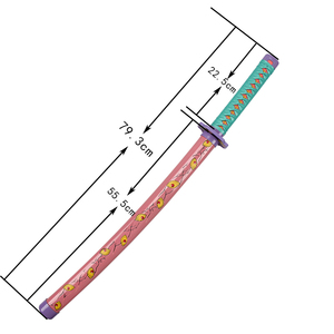 Más Popular 78CM Demon Slayer Kokushibo Cosplay nuevo Kidults juguete espadas <span class=keywords><strong>Mini</strong></span> <span class=keywords><strong>Katana</strong></span> de madera con hoja de bambú Anime <span class=keywords><strong>Katana</strong></span> corta - Product Image 5