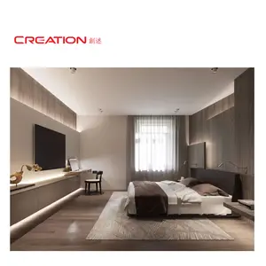 CREATION Factory Direct Sale Sea Shore High End Luxury HPL Wood Veneer Hotel Furniture For Bedroom