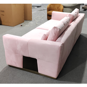Modern kanepe seti mobilya Villa oturma odası ben şekil deri lüks kanepeler otel kesit kanepe - Product Image 5