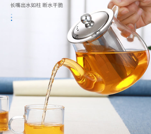 Wholesale OEM High Borosilicate Heat Resistant Handmade Eco-Friendly Glass <b>Teapot</b> Set <b>with</b> <b>Infuser</b> for Coffee & Tea - Product Image 5