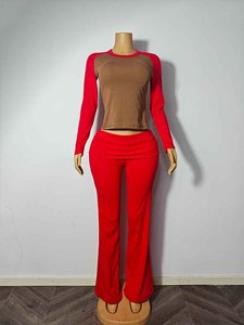 Completo da donna in cotone alla moda Autunno 2026, ideale per ragazze alte, set due pezzi: pantaloni lunghi e camicia a maniche lunghe, loungewear - Product Image 5