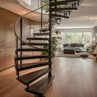 Luxus villa Modern Glass Step Wendeltreppe Hochwertige Indoor Holz profil Helical Round Stairs