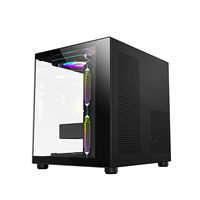 Boîtier PC de bureau MicroATX AntarcChill avec verre trempé double face et 7 ventilateurs, design gaming élégant, léger et transparent, en stock