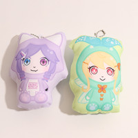 Vigreat 2023 pas de quantité minimale de commande personnalisé pas cher en gros dessin animé 3D oreiller porte-clés personnalisé faire 2 voies porte-clés en peluche