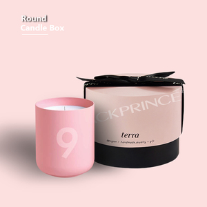 Candles Boxes Packaging Cardboard Candle Packaging Boxes Wholesale Luxury 200G Custom Corrugated Kraft Paper Velvet Pink Cylinder Round Candles Empty Boxes Unwrap Packaging With Inserts