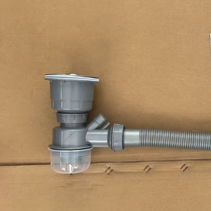 Juego de tuberías de desagüe para fregadero de cocina, trampa flexible universal de plástico para fregadero y lavavajillas - Product Image 2