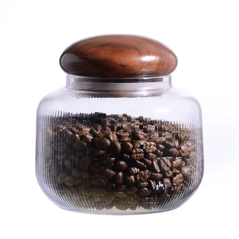 Samyo Custom kitchen storage mushroom shaped coffee bean Sealed airtight glass storage jars with Lid glass containers for food s