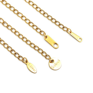 Colgante de acero inoxidable dorado con logotipo personalizable, joyería DIY, colgante redondo pequeño para regalo, accesorio de cadena H1030 - Product Image 1
