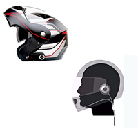 Casque de moto demi-face 2020 avec microphone intégré à suppression de bruit, conception omnidirectionnelle filaire pour les motards avec caméra d'action