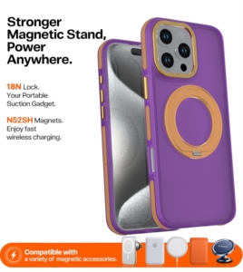 Étui magnétique coloré robuste pour MOTO EDGE 70 <span class=keywords><strong>5G</strong></span> 60 Fusion 50 Neo Pro avec béquille anneau anti-chute et protection antichoc - Product Image 3