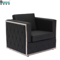 B2B Offres Spéciales Bonanza en cuir noir design abordable en métal de luxe royal canapé ensemble moderne pour le bureau