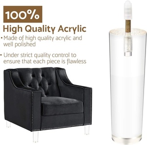 Patas de Muebles Acrílicas, 4 Piezas, Cónicas, de Vidrio Transparente, DIY M8, Patas de Repuesto para Muebles con Perno Preperforado de 5/16 Pulgadas - Product Image 5