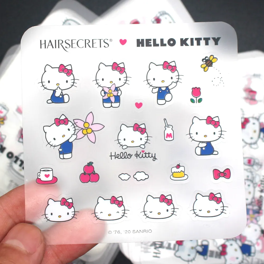 Novo adesivo de hello kitty personalizado folhas de adesivos de desenho animado folha de adesivos de corte de beijo para crianças meninas para criação de presentes