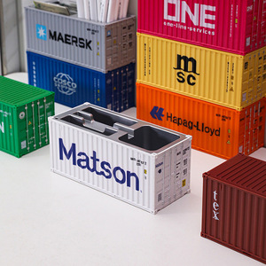 Individuelles Logo Büro Luxus Expressunternehmen Werbegeschenk Schreibtisch-Organizer Miniatur Versandcontainer Modell - Product Image 3