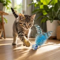 Mainan Kunyah Sisal Lembut Warna Pink Motif Hewan untuk Mengatasi Kebosanan Kucing di Luar Ruangan, Bola Pantul Kecil untuk Stimulasi Mental Kucing Peliharaan