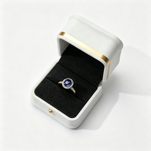 Bespoke PU Leather <b>Ring</b> <b>Box</b> Custom Logo Rigid PU Jewelry Gift Case Wholesale Manufacturer for High End Jewelry Brand Boutique - Product Image 5