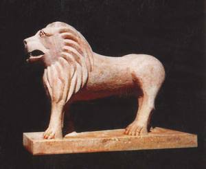 Statue de lion en grès, sculpture décorative majestueuse faite à la main pour jardin, maison ou bureau, produits de jardin en pierre - Product Image 6