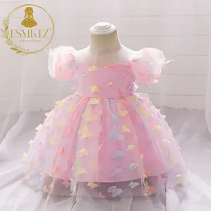 FSMKTZ Children Dresses Girl Party Birthday Kids Party Wear Dress 3D Butterfly Party Dresses For Baby Girls